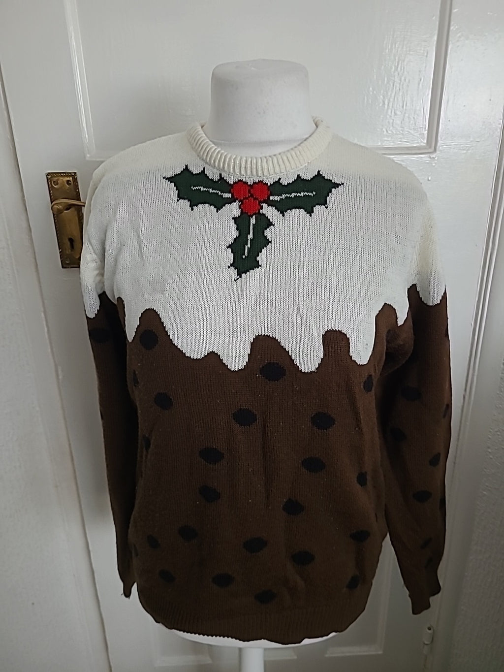 Mens Primark Size Large Christmas Pudding Long Sleeve Jumper