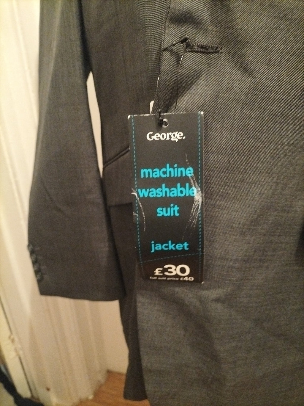 Brand New Mens George Size 44 Short Grey Suit Jacket