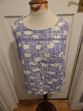 Ladies Next Size 14 Blue Fleck With White Floral Sleeveless Blouse