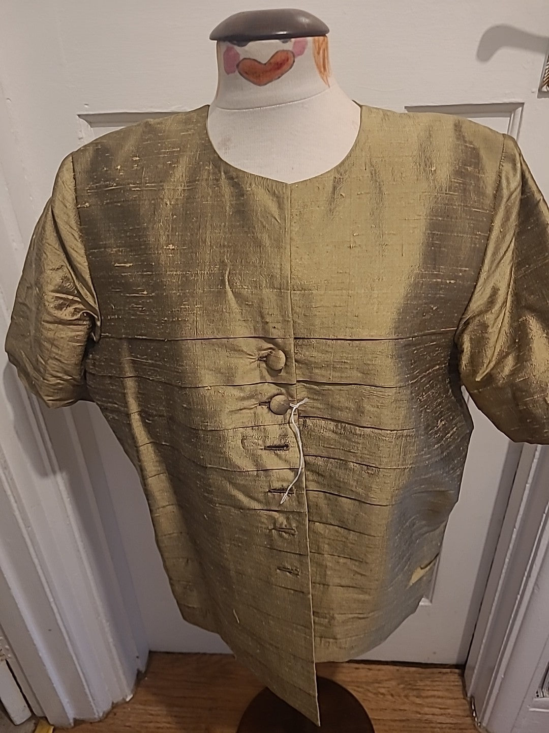 Ladies Vintage Size Large Gold Lined Padded Blouse