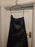 Ladies Debut Size 12 Black Floral Sleeveless Strapless Boned Dress