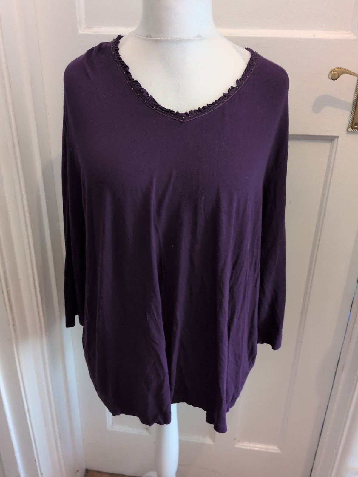 Elvi 3 Purple Long Sleeve Blouse