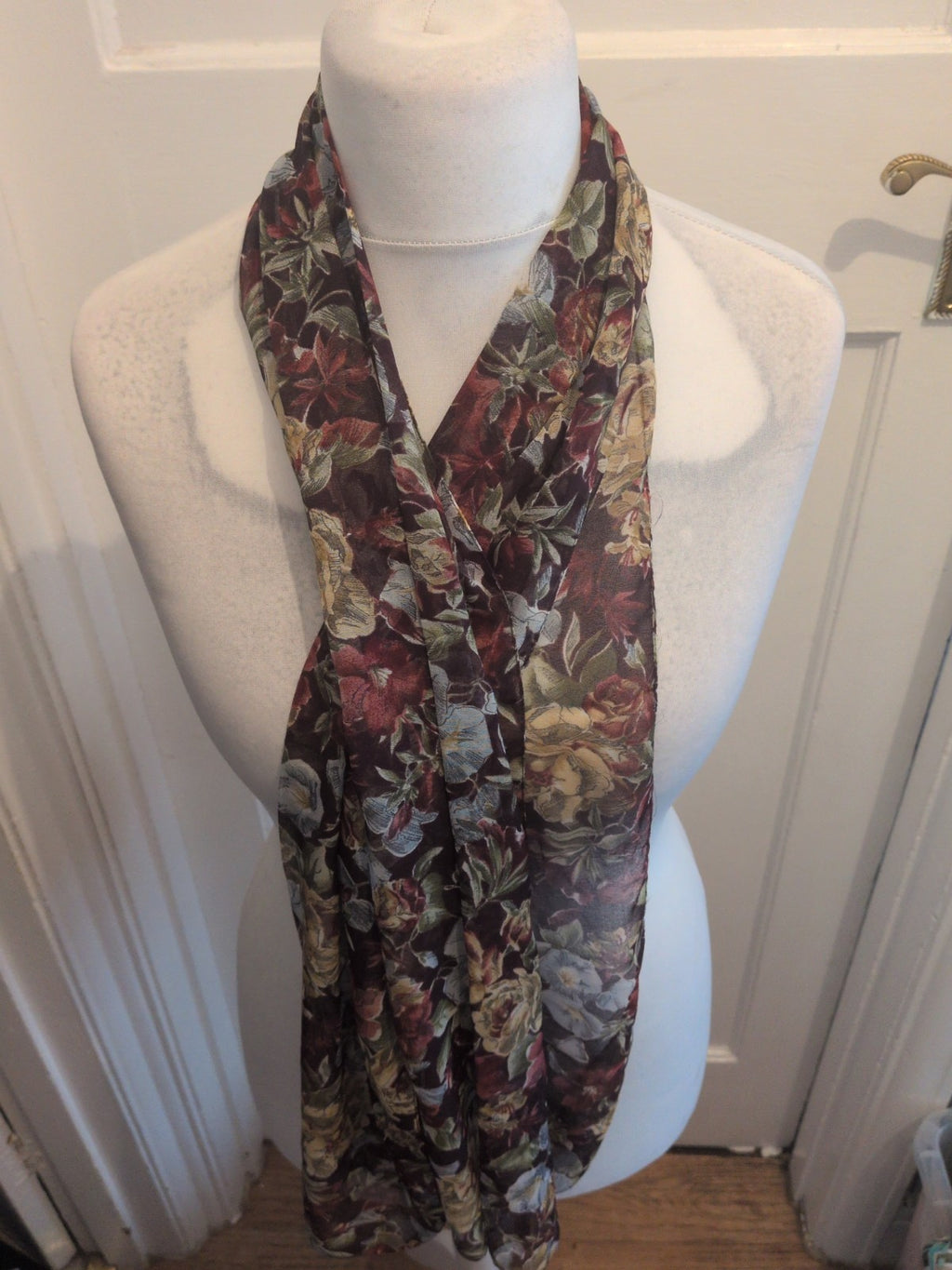 Purple Floral Scarf