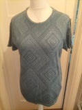Mens Cedarwood State Size M Teal And Black Pattern Short Sleeved Tshirt