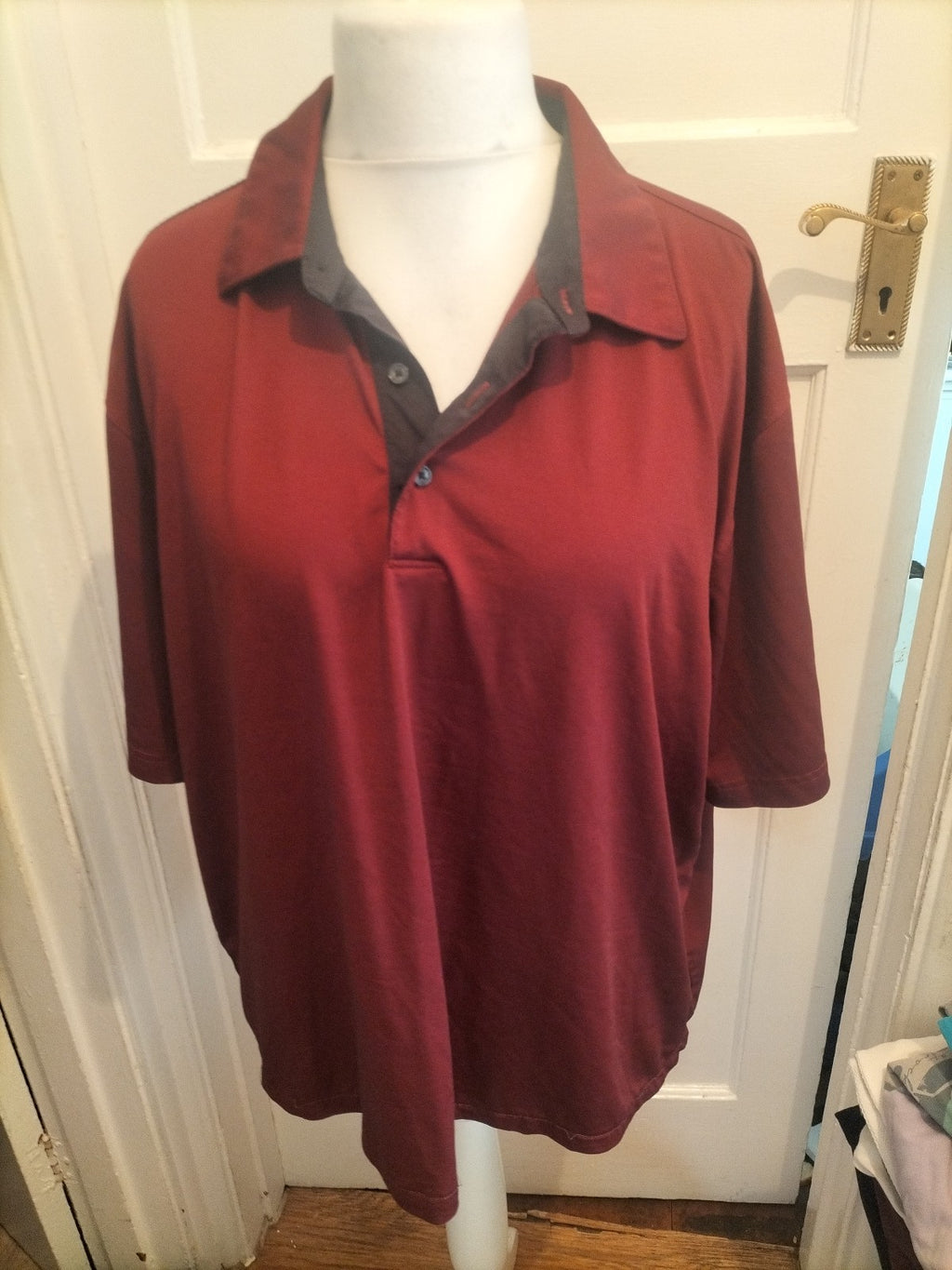 2XL Burgundy Short Sleeve Polo
