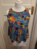 Ladies Tu Size 12 Turquoise Patterned Sleeveless Top