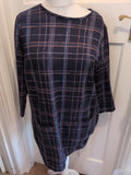 Tu 18 Navy Check Short Sleeve Pocketed Dress