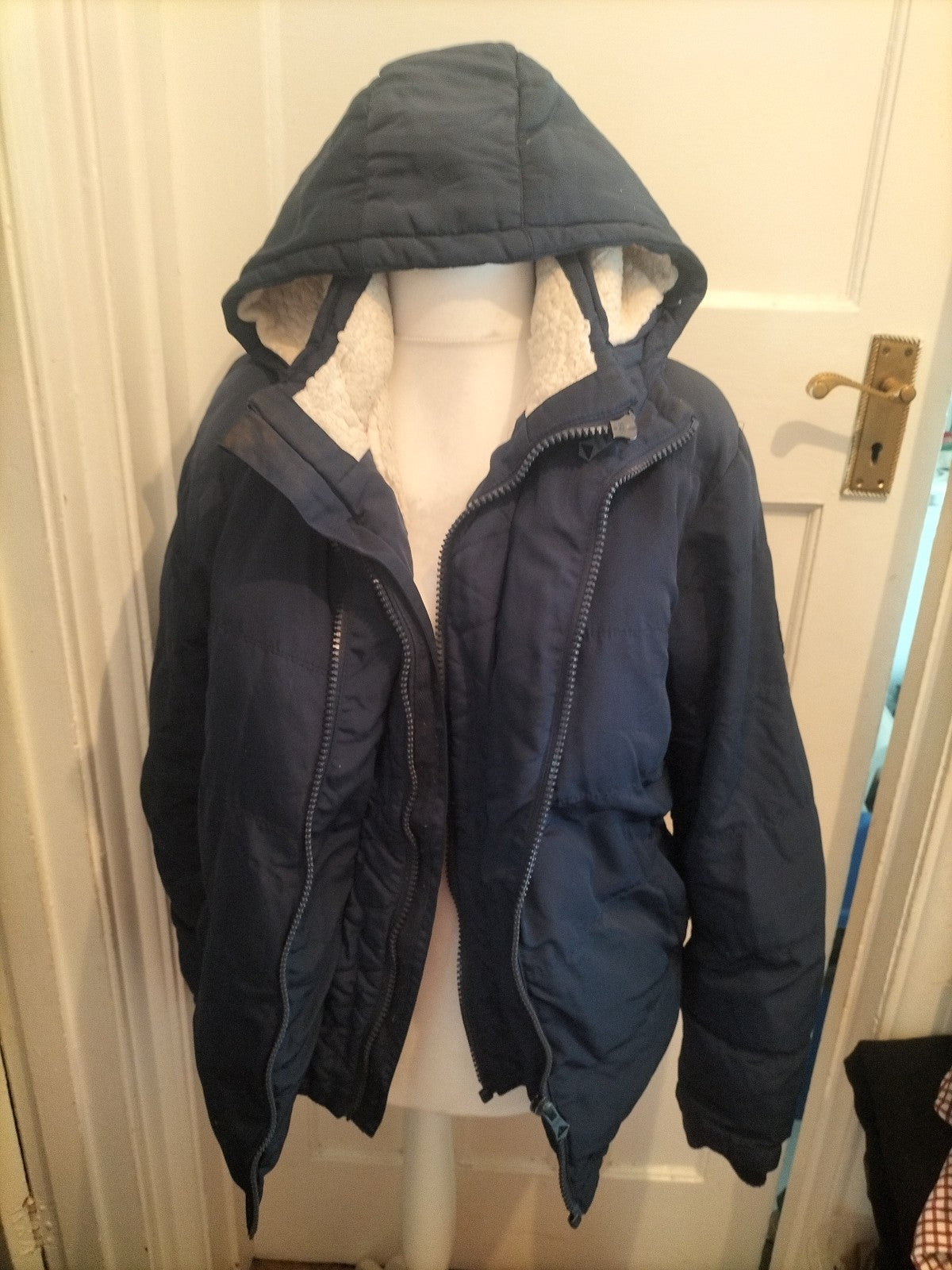 Soulcal Co Medium Navy Fleece Lined Puffer Coat