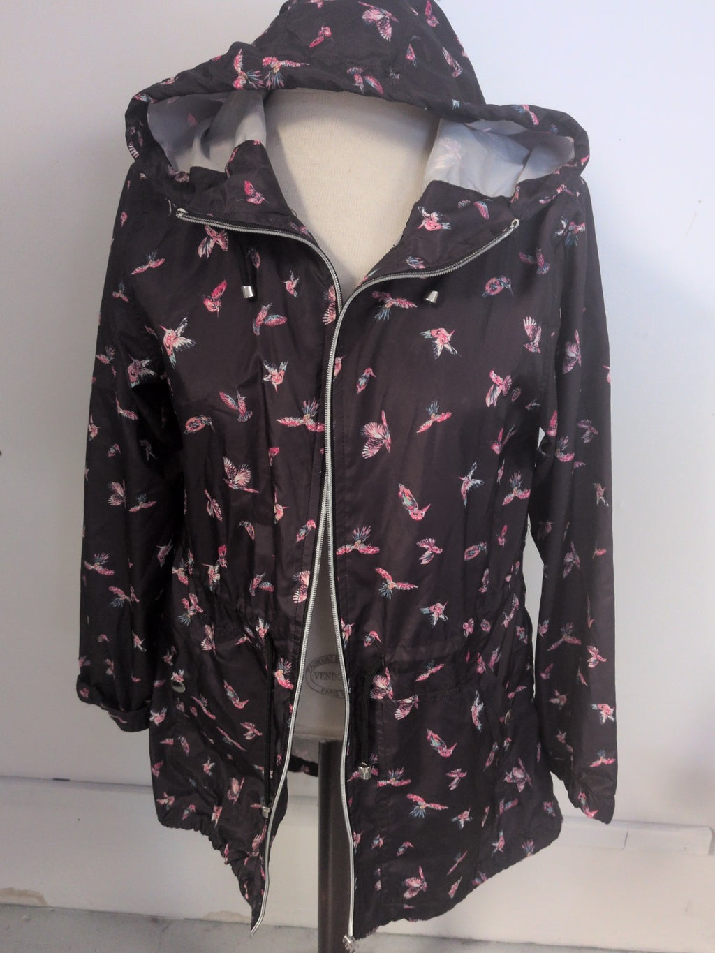 Primark Medium Black Butterfly Rain Coat