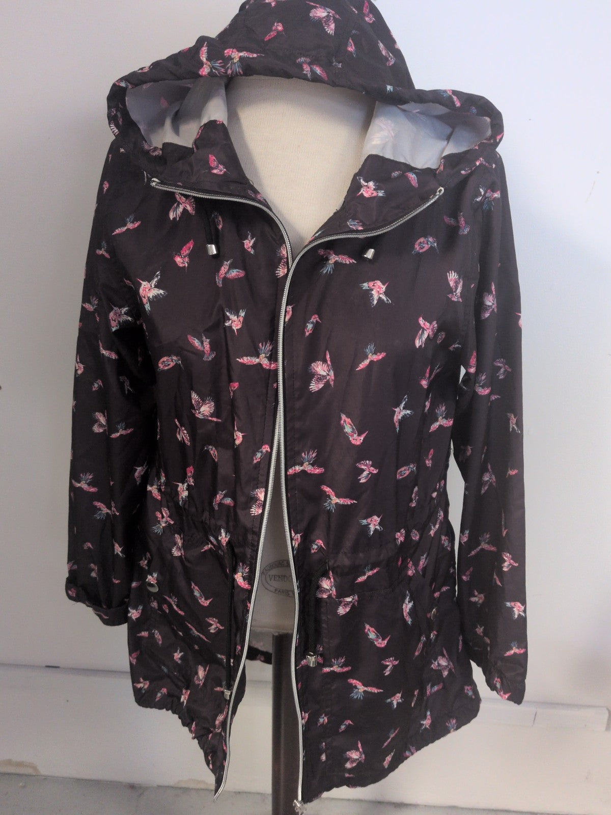 Primark Medium Black Butterfly Rain Coat