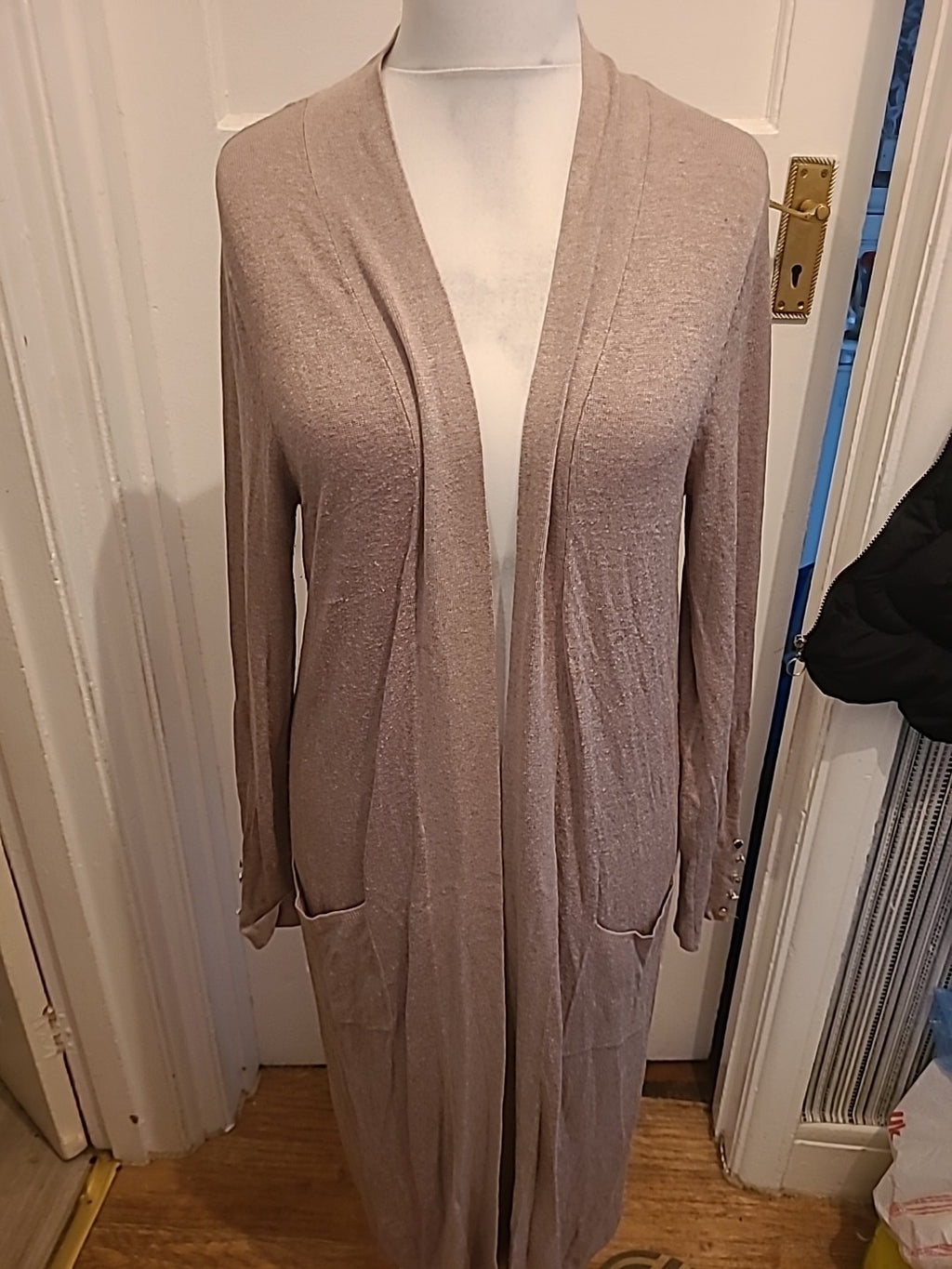 Ladies Primark Size 14-16 Bronze Long Length Long Sleeved Cardiagn