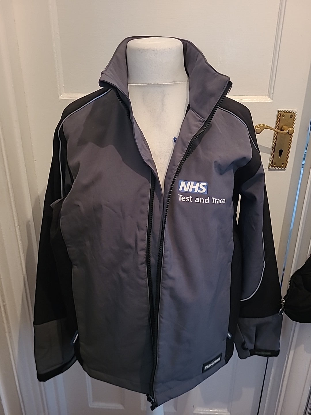 Mens Tungsten Size Large Grey And Black Warm Coat