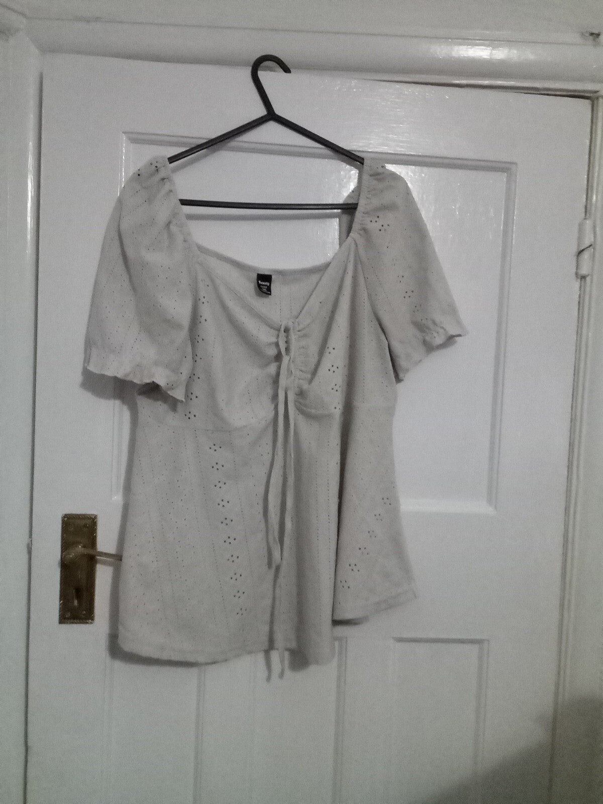 Ladies Seasty Curve 1xl Off White Short Sleeved Top
