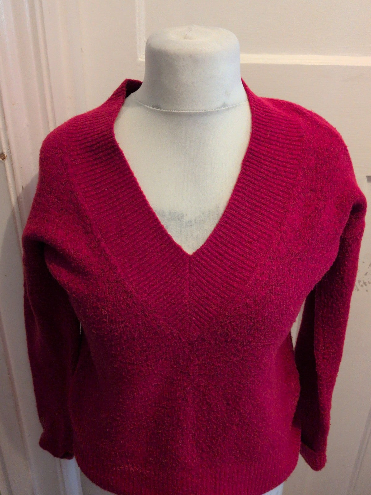 Ladies Next XS Deep Pink V Neck Jumper
