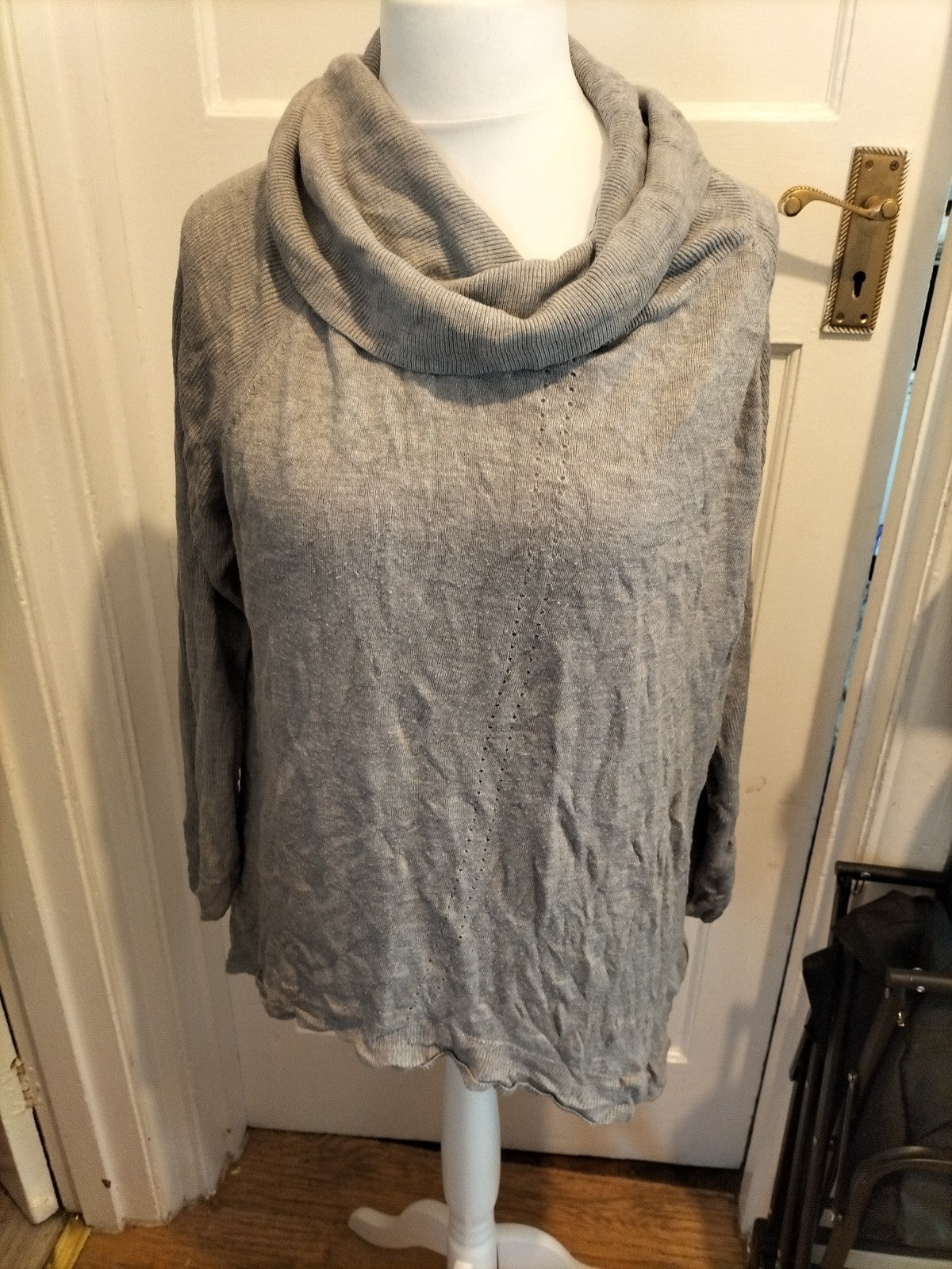 Ladies Peacocks Size 20 Grey High Neck Pullover Jumper