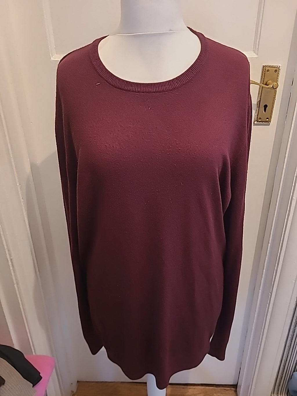 Mens Primark Size 2XL Dark Purple Long Sleeved Lightweight Jumper