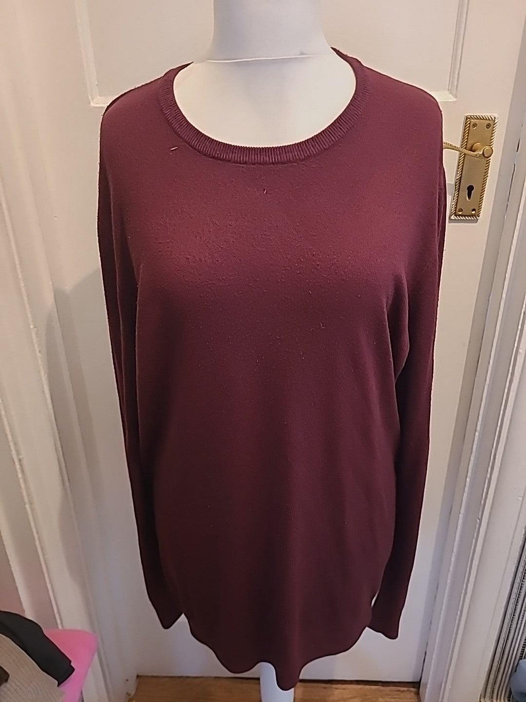 Mens Primark Size 2XL Dark Purple Long Sleeved Lightweight Jumper