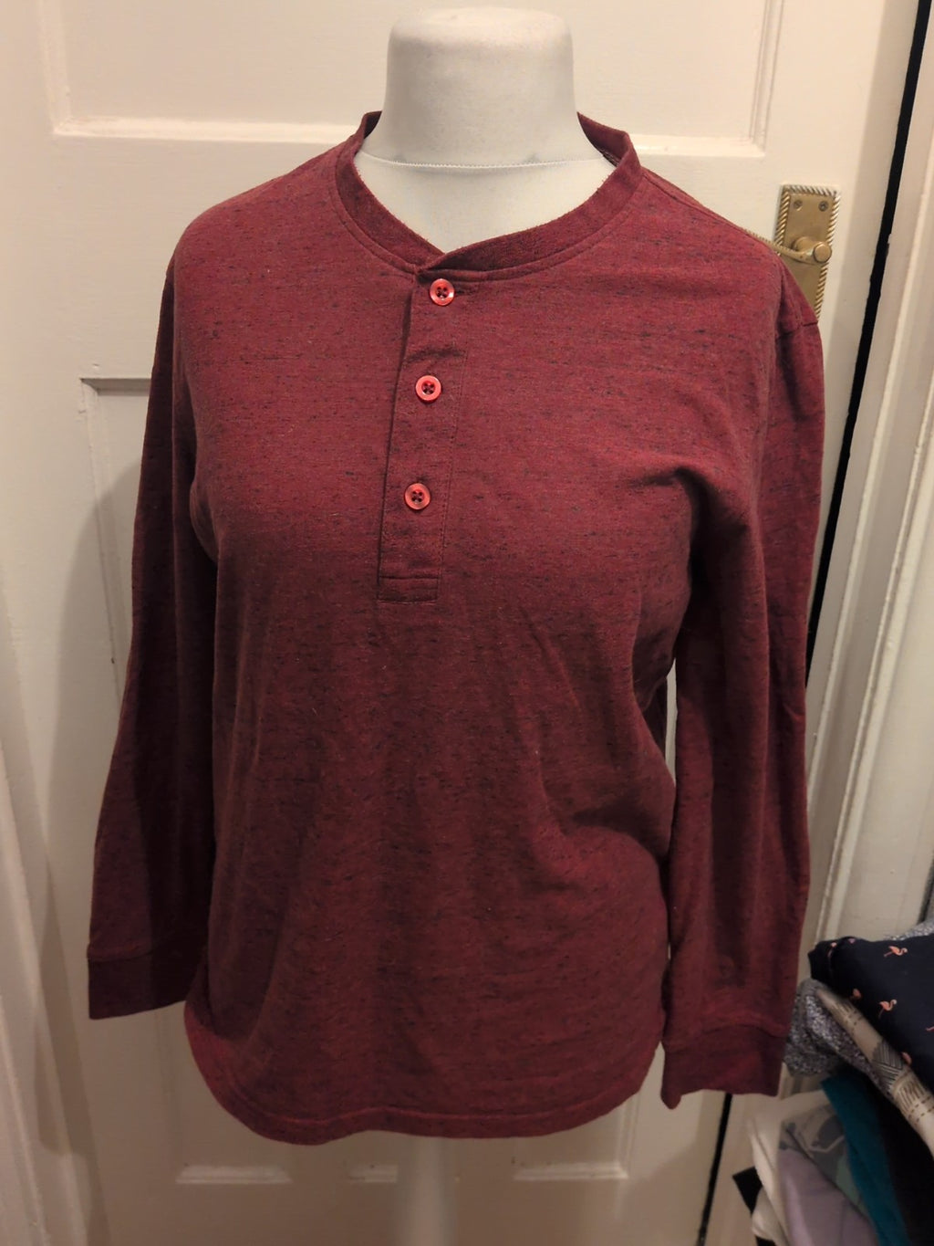 Tu Man Medium Purple And Black Fleck Long Sleeve T-shirt