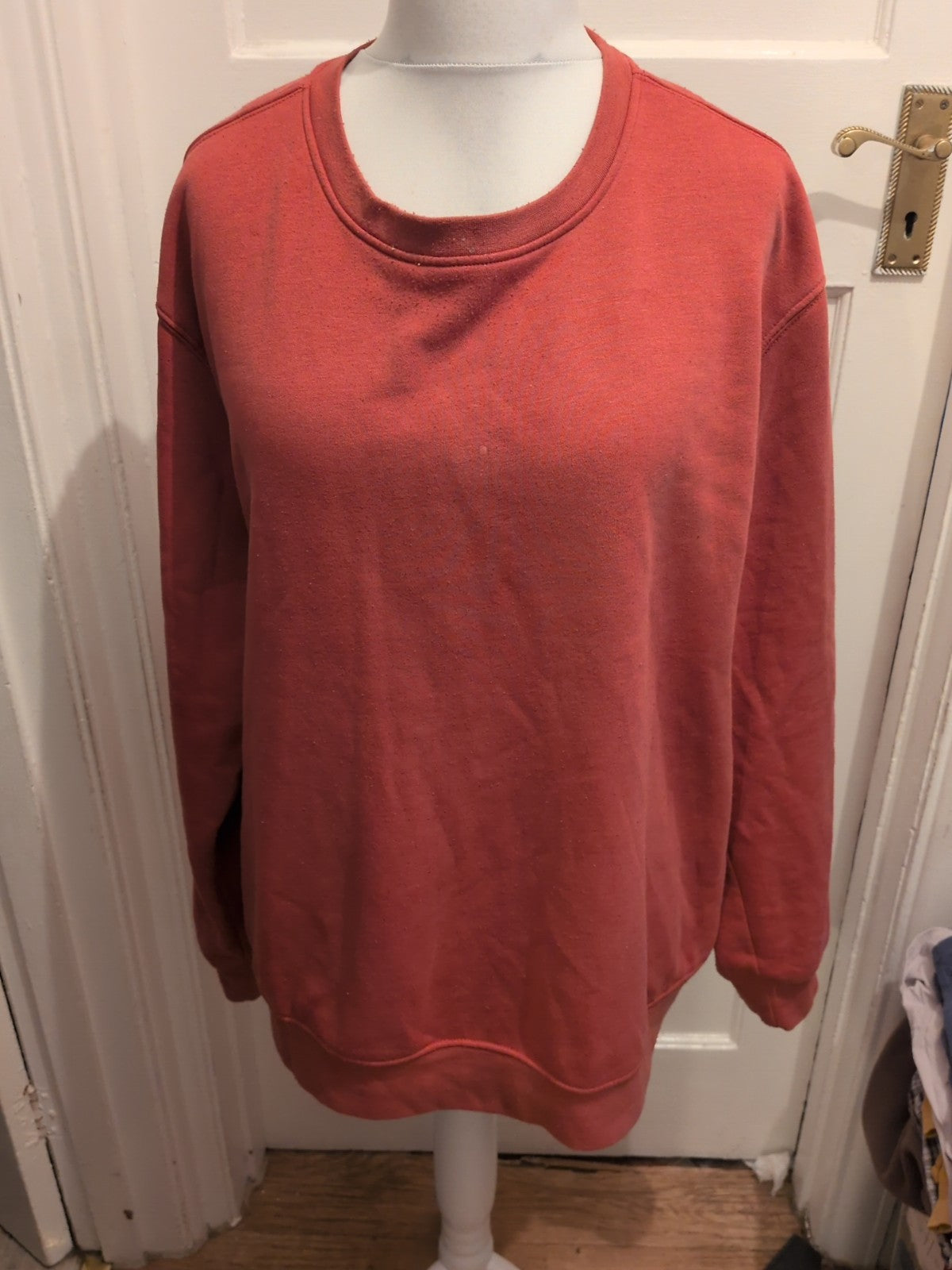 Mens Primark 2XL Round Neck Salmon Long Sleeve Jumper