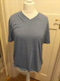Mens Burton Size Large Blue V Neck Tshirt Short Sleeved