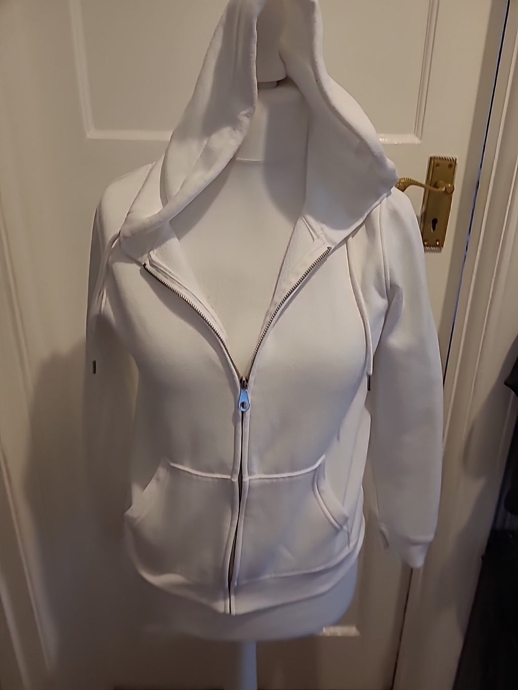 Ladies Papaya Size Small White Zipped Jacket Hoodie