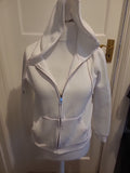 Ladies Papaya Size Small White Zipped Jacket Hoodie