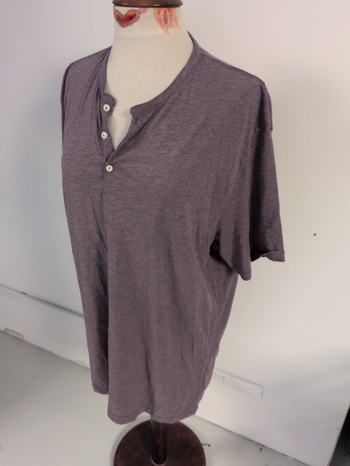 Next 2XL Purple Fleck Bobbling Short Sleeve T-shirt Mark On Front