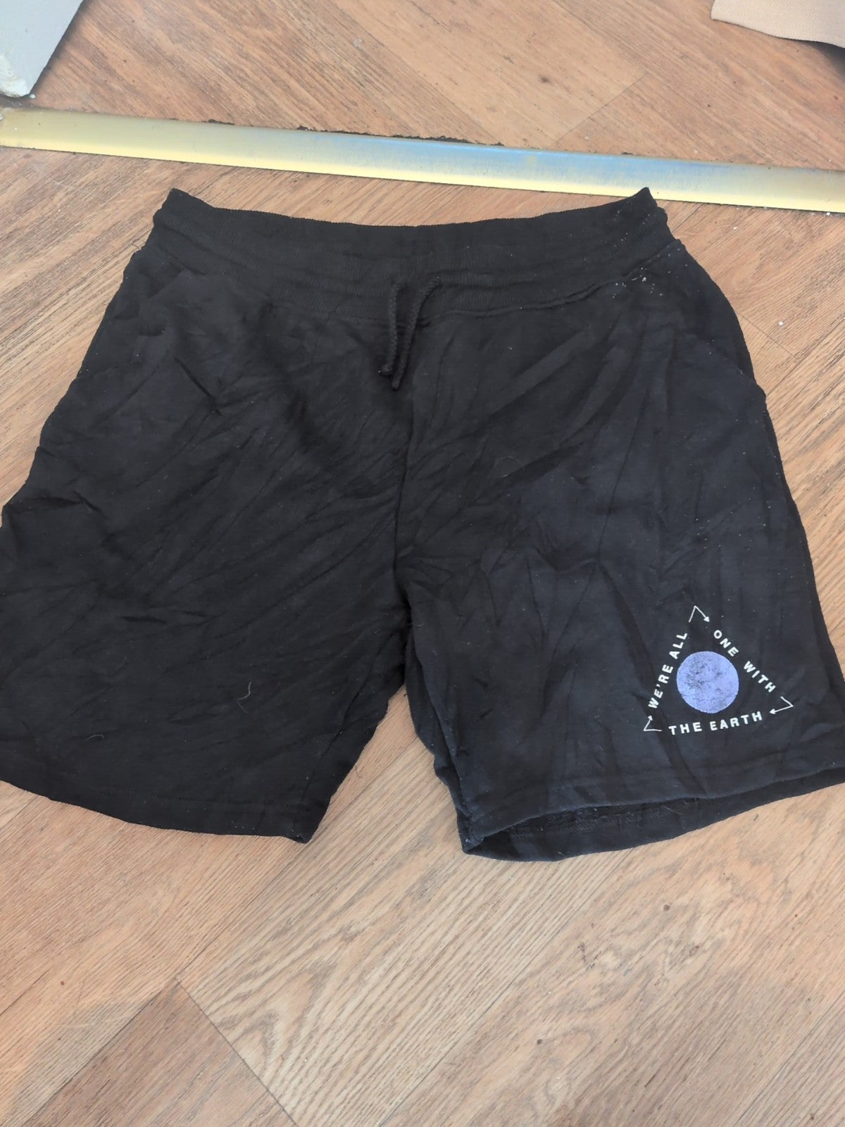 Primark Medium Black With Print Sweat Shorts