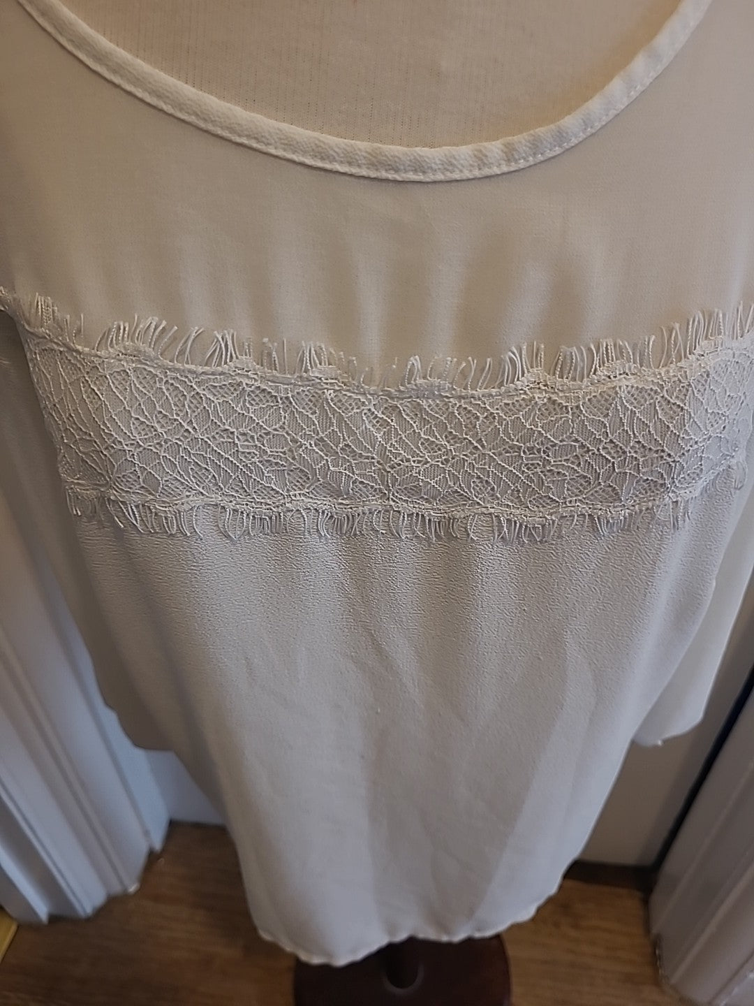 Ladies Afibel Size 14 White Long Sleeved Detailed Blouse