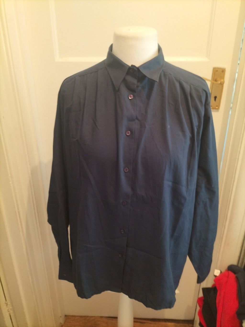 Mens Oxford Shirt Co Size Large Navy Long Sleeved Shirt