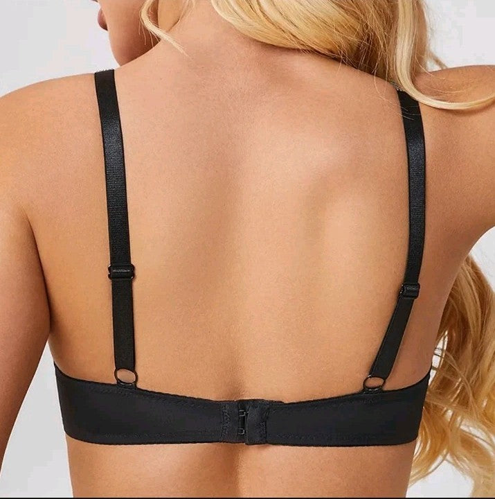 Brand new ladies TorbayClothingCo black floral lace detailed strap bra