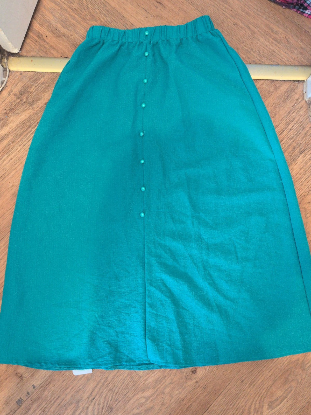 Shein Small Turquoise Elasticated Midi-Long Skirt