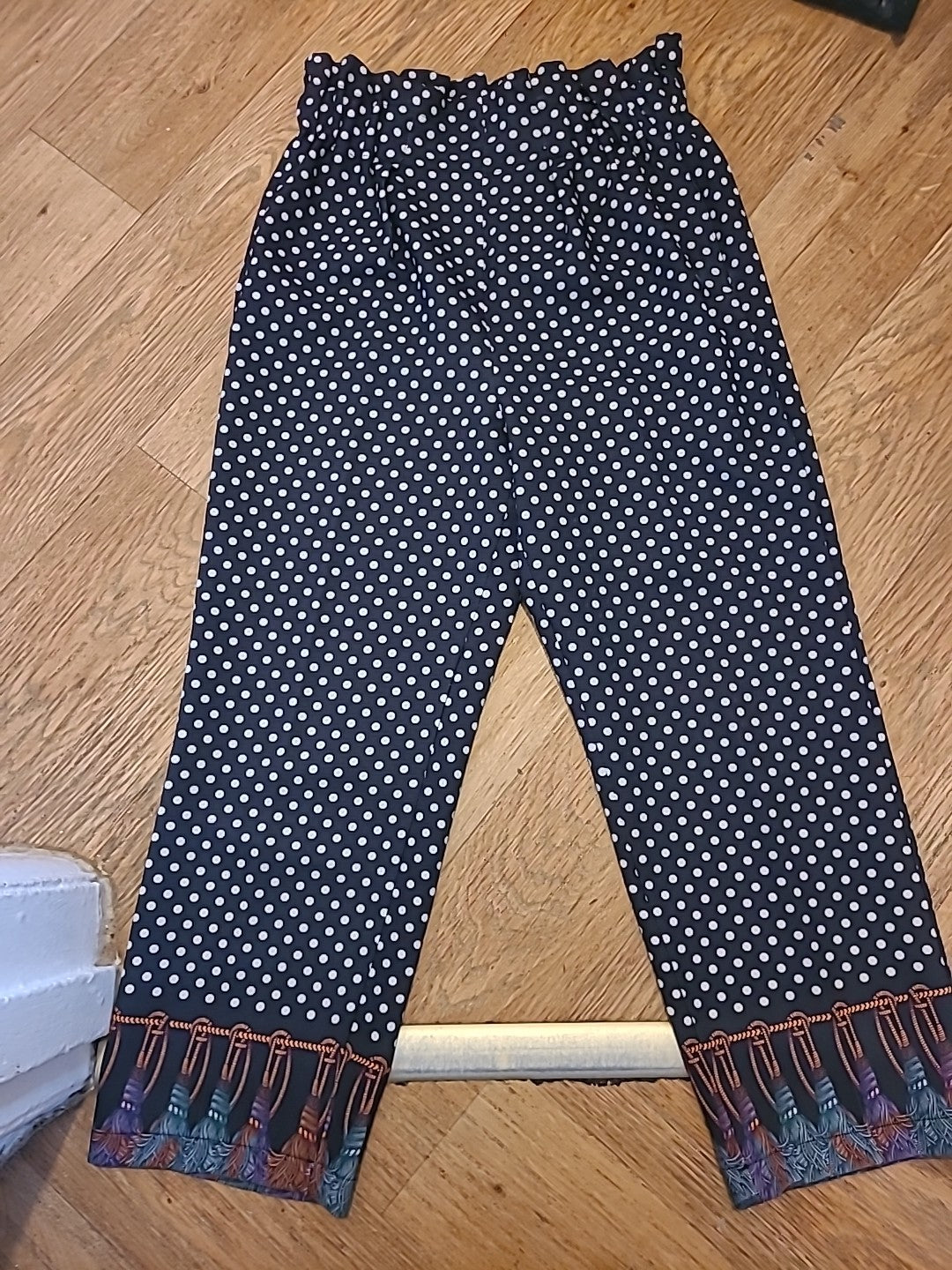Ladies GDG Actuel Size Euro 36 Polkadot Elasticated Trousers