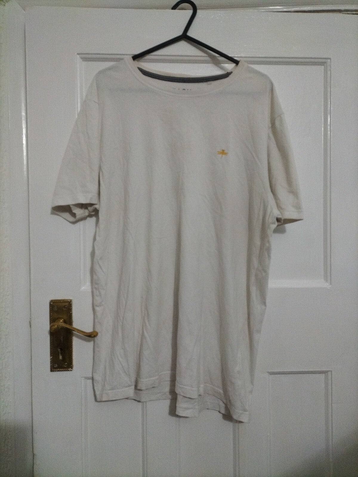 Men's Easy Slim Fit XL White Short Sleeve Top