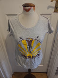 Ladies Fruit Of The Loom Size Medium Grey Short Sleeved Tshirt Print Design