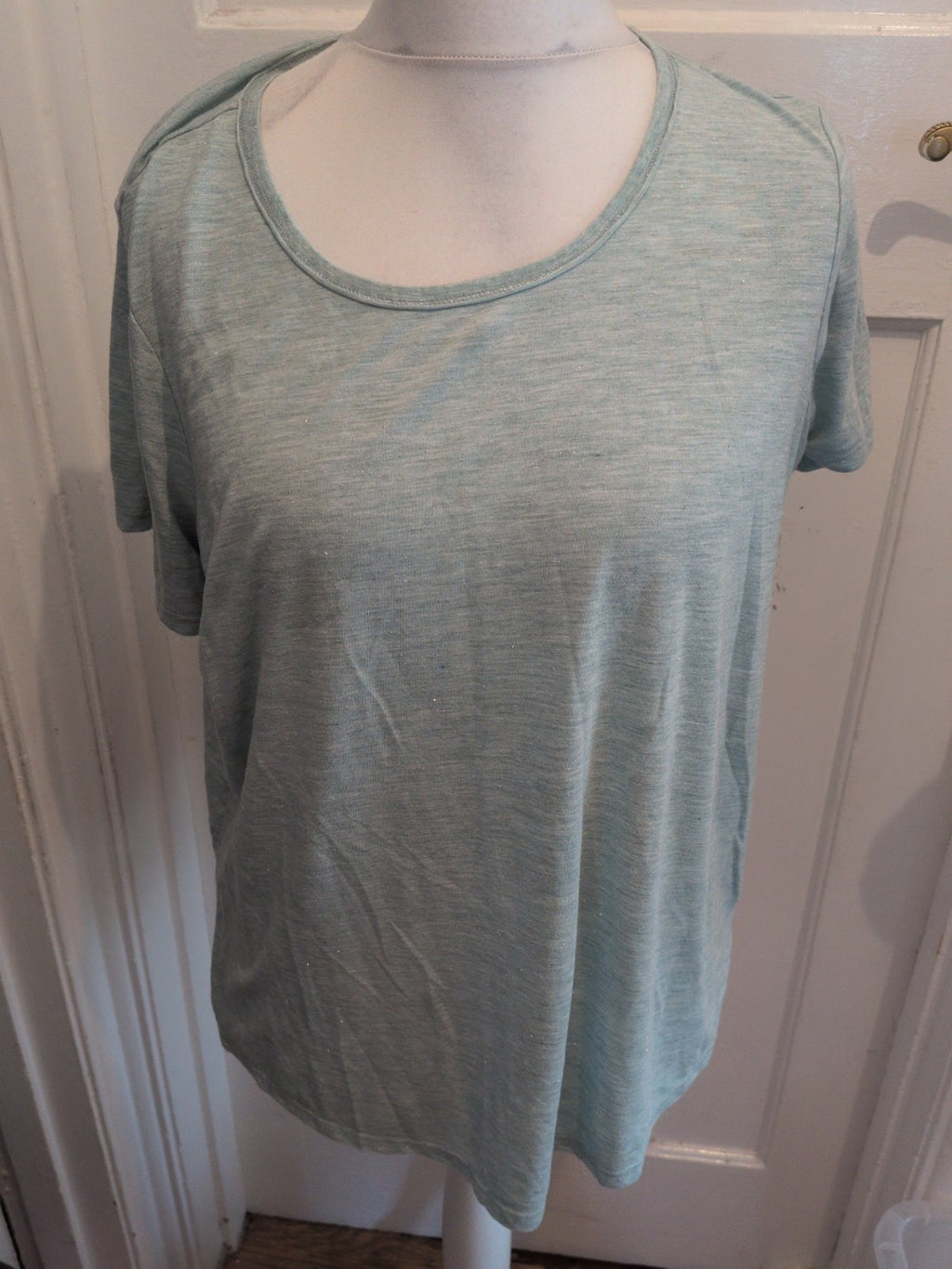 Next 20 Pale Turquoise Glittery Short Sleeve Blouse