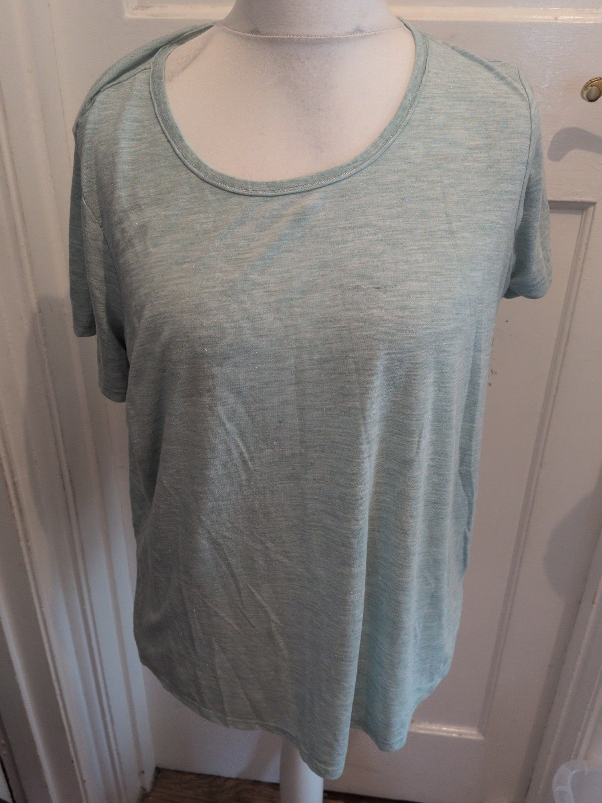 Next 20 Pale Turquoise Glittery Short Sleeve Blouse