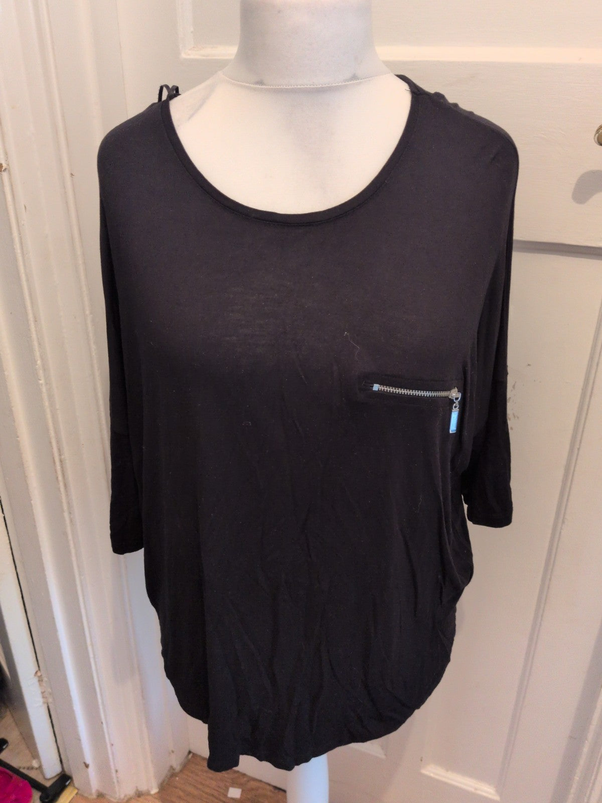 Peacocks 14 Black Half Blouse Blouse