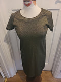 Ladies Monki Size XS Short Sleeve Black / Gold Dress