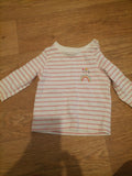 Girls Matalan Age 6-9 Months Pink Striped Tshirt