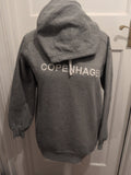Ladies Primark Size 2XS Grey Copenhagen Print Pullover Hoodie