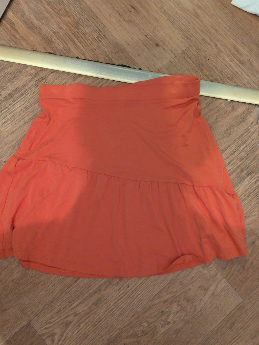 Tu 14 Orange Knee Length Skirt Stretch Flare
