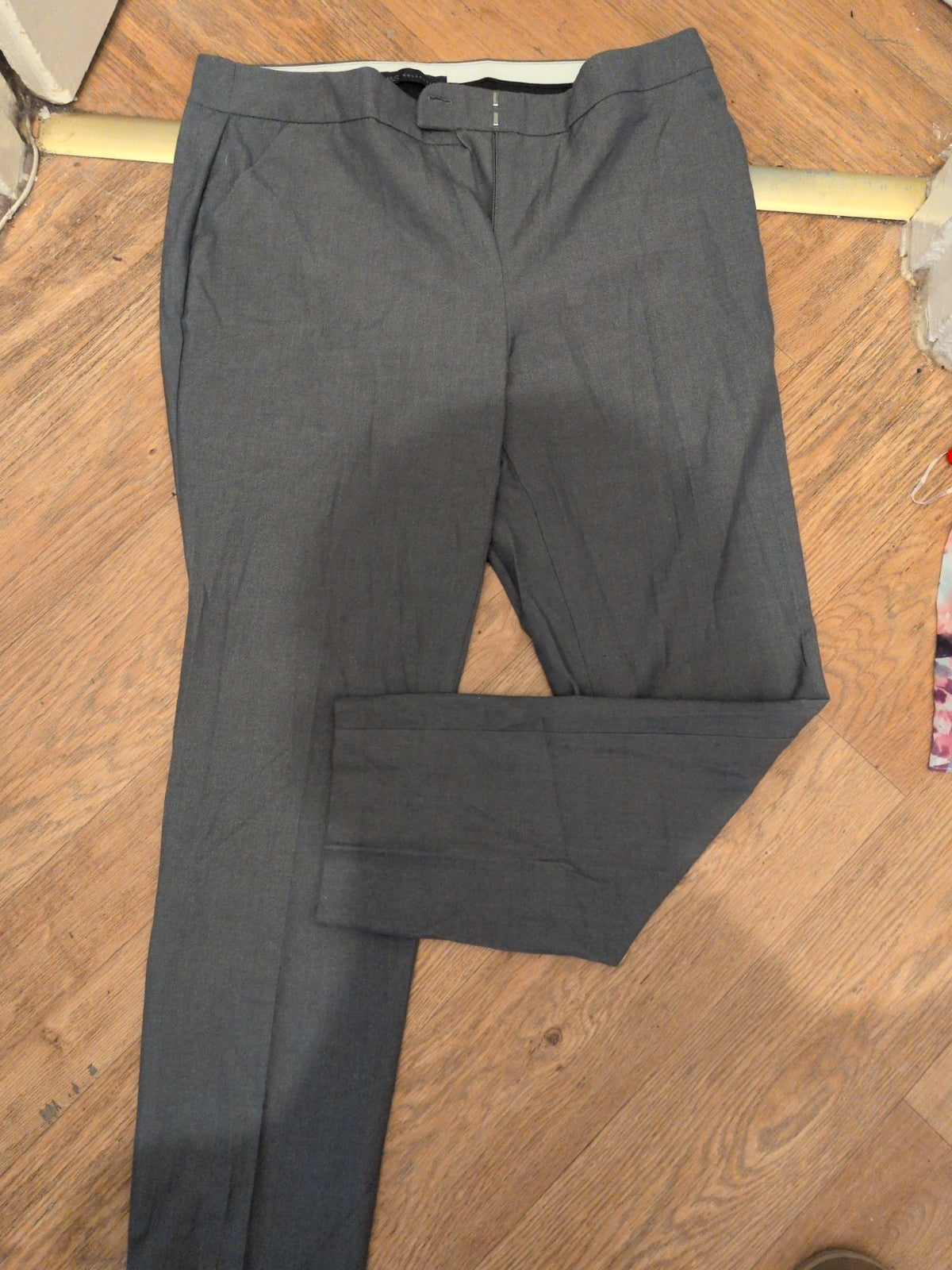 M&S Collection 14 Short Mid Grey Smart Trousers