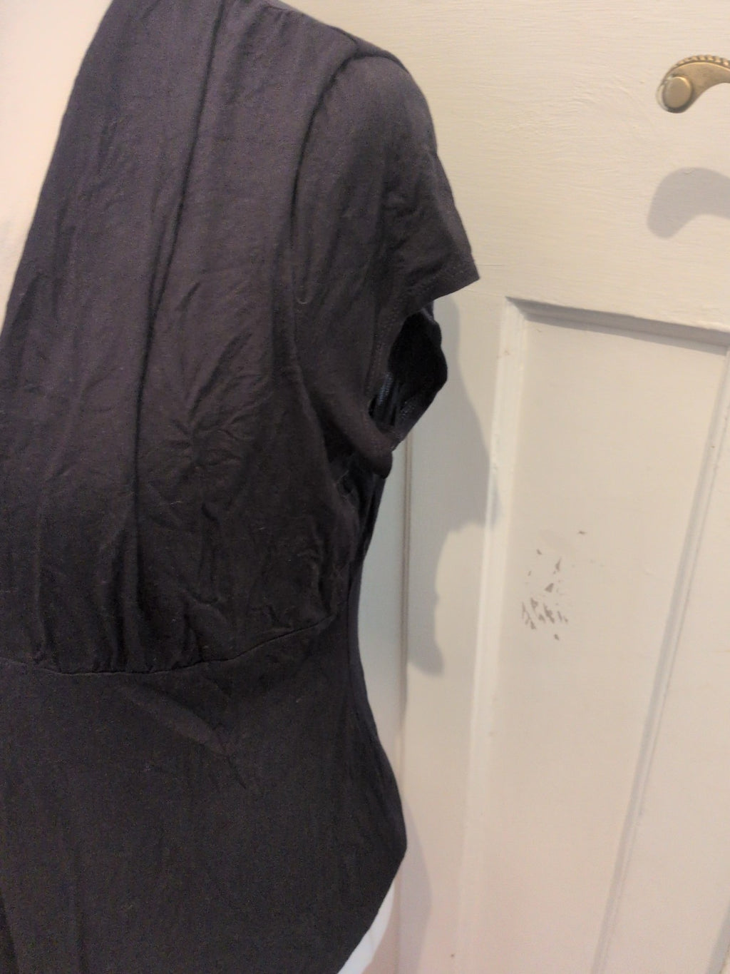 Autograph 18 Black V Neck Short Sleeve Blouse