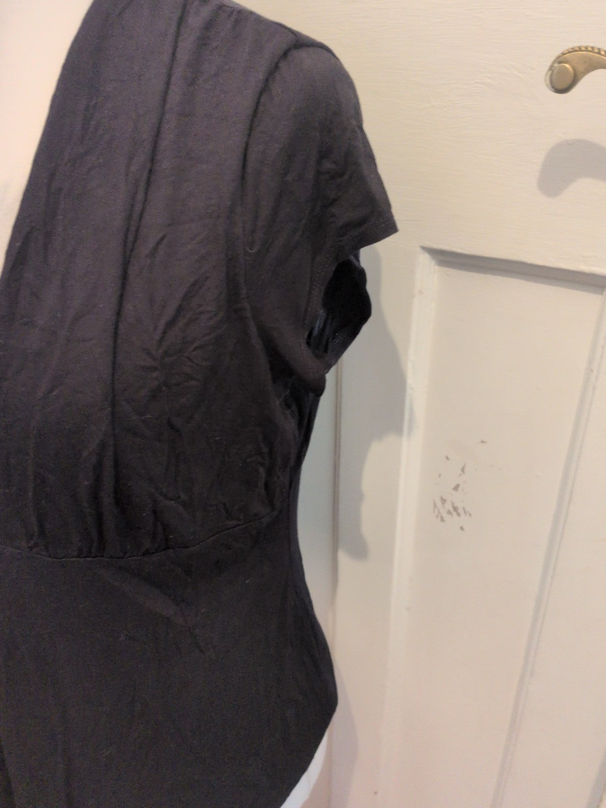Autograph 18 Black V Neck Short Sleeve Blouse