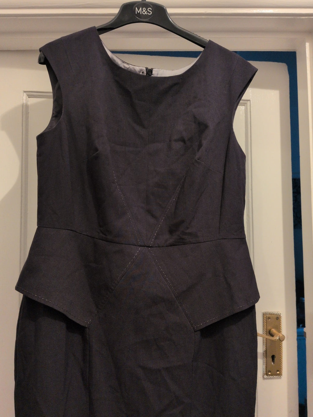 M&S Woman 14 Charcoal Sleeveless Lined Dress