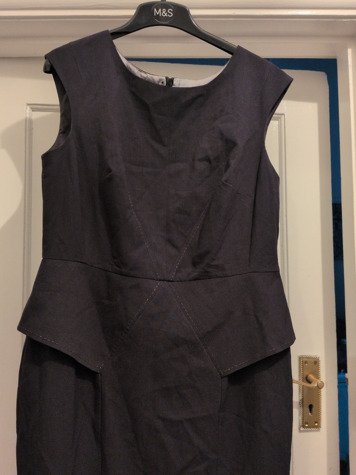 M&S Woman 14 Charcoal Sleeveless Lined Dress