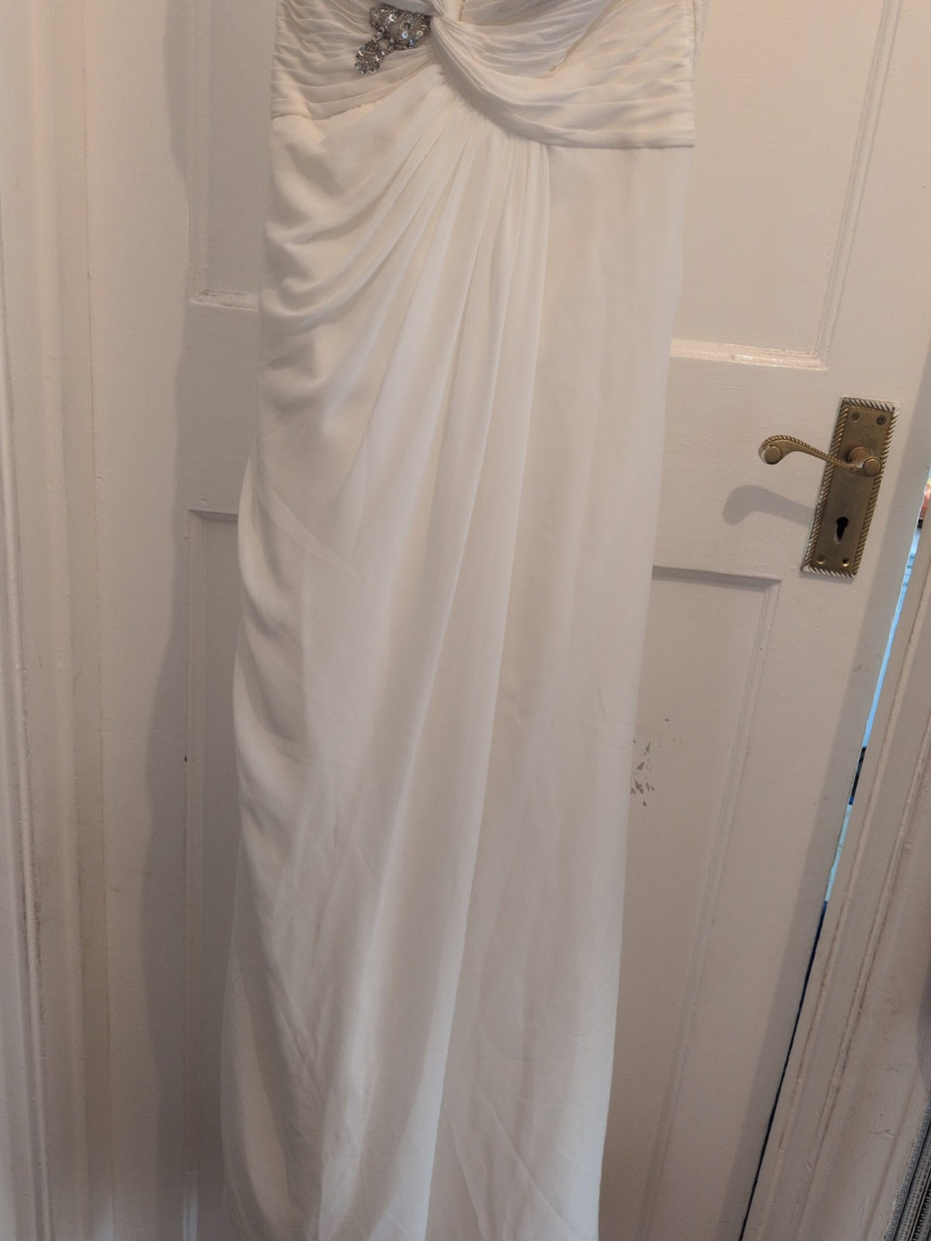 Dusk 12 White Lined Padded Bust Sleeveless Dress
