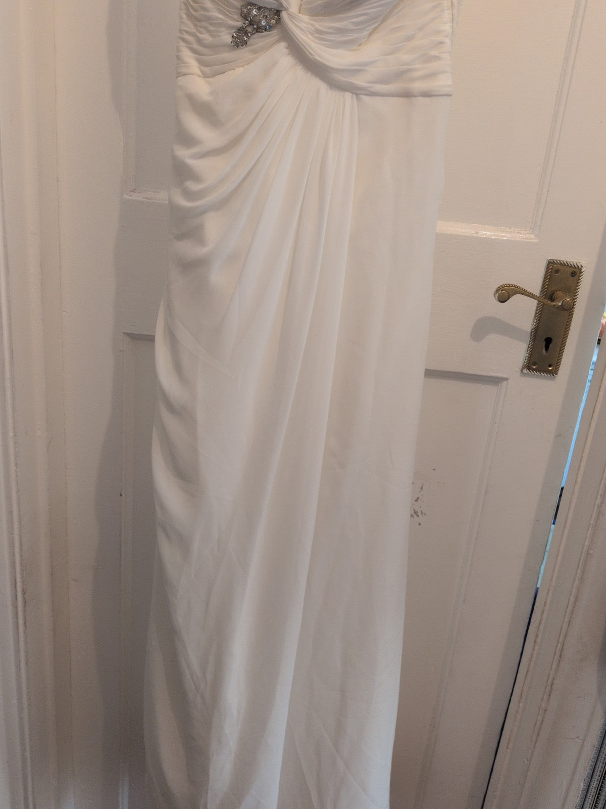 Dusk 12 White Lined Padded Bust Sleeveless Dress
