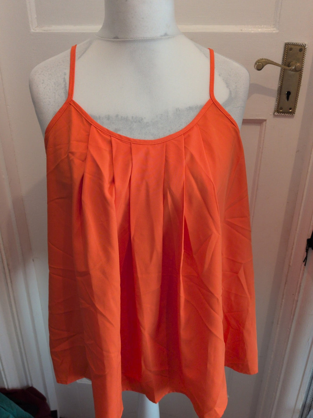 Shein XL Hot Orange Sleeveless Blouse